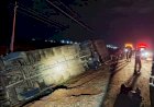 Ônibus de viagem com 26 passageiros capota em MT; 6 em estado grave