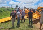 Avião agrícola cai em perímetro urbano de Primavera do Leste e mobiliza equipes de resgate