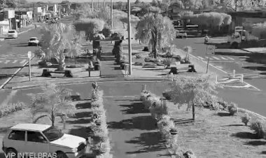 Câmeras do programa Vigia Mais ajudam a identificar motorista que danificou praça pública