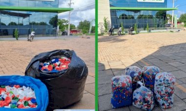 Agência da Sicredi Araxingu de Gaúcha do Norte arrecada mais de 40kg de tampinhas que beneficiará pacientes em tratamento de câncer