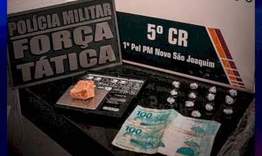 Força Tática apreende drogas e prende suspeito em Novo São Joaquim