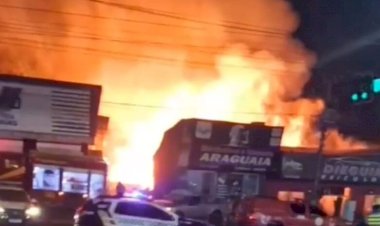 Incêndio de grandes proporções destrói estabelecimentos comerciais em Barra do Garças