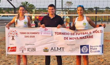 Dupla feminina de Campinápolis conquista o título da Taça Outubro Rosa de Vôlei de Areia em Nova Nazaré