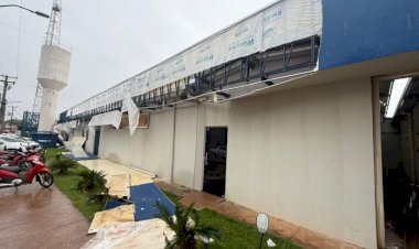 Parte da fachada do Hospital Municipal de Confresa (MT) desaba e levanta questionamentos sobre obra recém-inaugurada