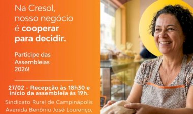 Cooperar para decidir: Cresol convida cooperados de Campinápolis para as Assembleias 2026