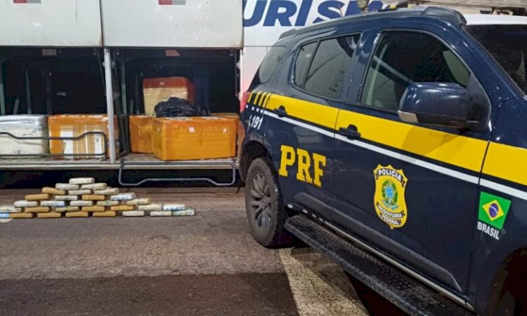 PRF apreende ‘super maconha’ escondida no sistema de ar condicionado de ônibus em Barra do Garças