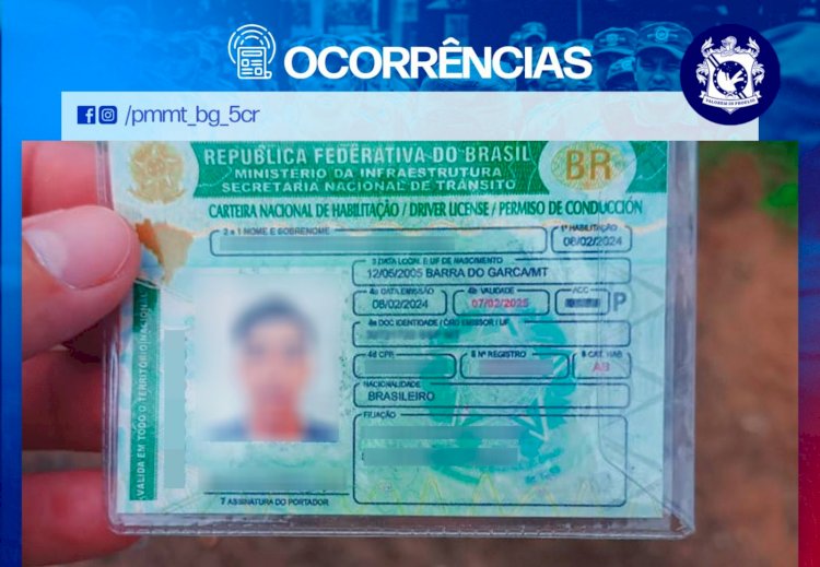 Jovem é preso em Pontal do Araguaia ao apresentar CNH falsificada com erro grotesco