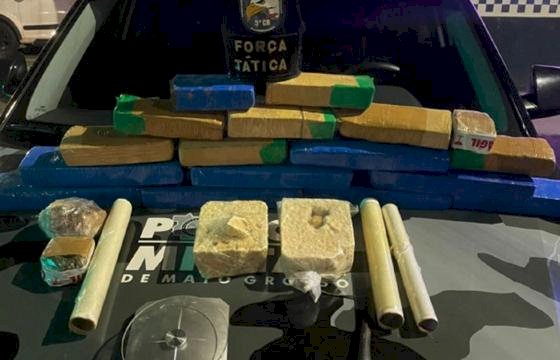 Força Tática apreende 14 kg de drogas no Jardim dos Ipês em Barra do Garças