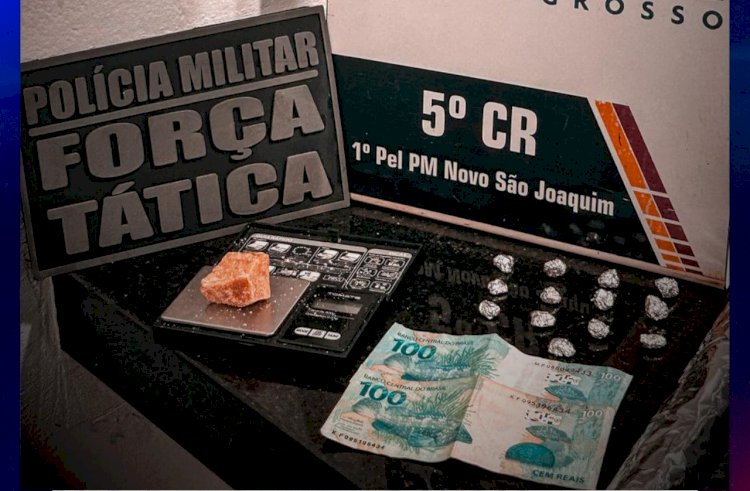 Força Tática apreende drogas e prende suspeito em Novo São Joaquim