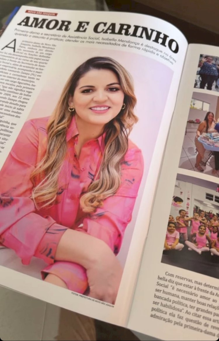 Primeira-dama de Novo São Joaquim é destaque na revista Gente Centro-Oeste