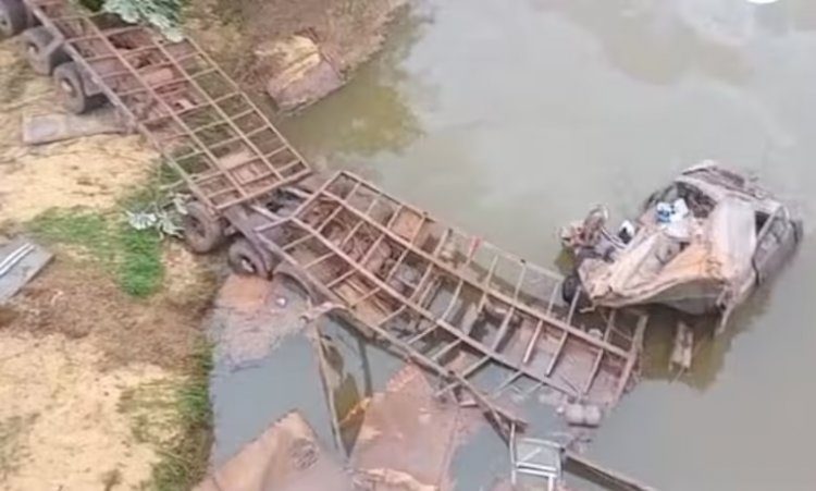 Motorista é encontrado morto em rio após carreta despencar de ponte em MT