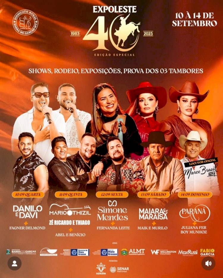 Expoleste divulga programação de shows em Barra do Garças