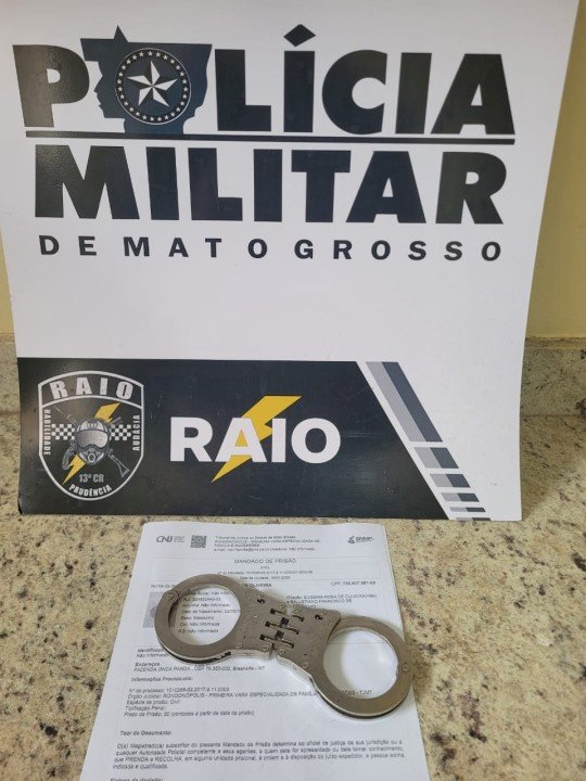 Polícia Militar cumpre mandado de prisão contra foragido da Justiça em Água Boa