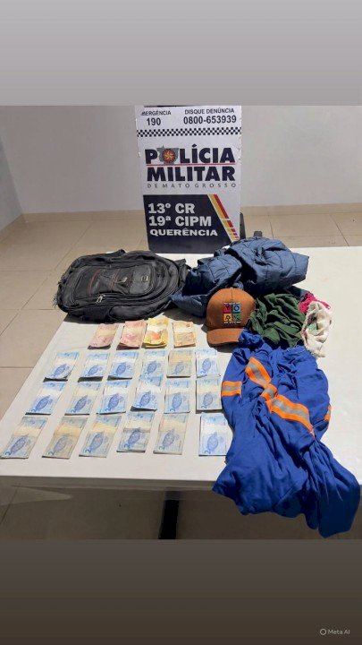 PM prende suspeito de furto após perseguição sobre telhados em Querência