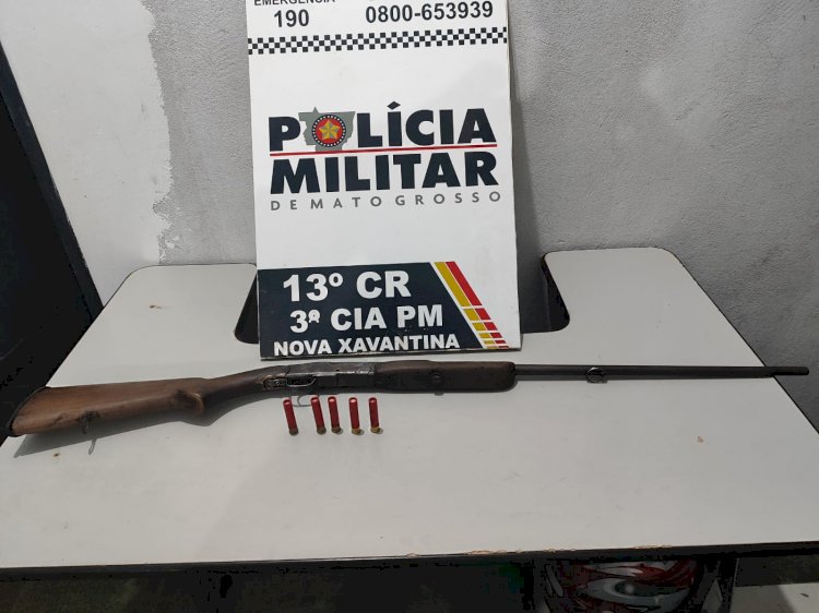 Polícia Militar apreende arma de fogo e munições durante abordagem em Nova Xavantina